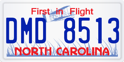 NC license plate DMD8513