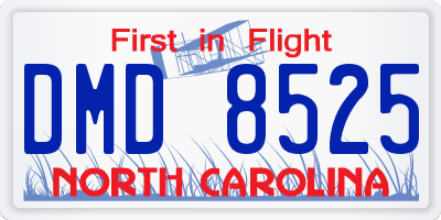 NC license plate DMD8525