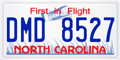 NC license plate DMD8527