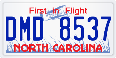NC license plate DMD8537