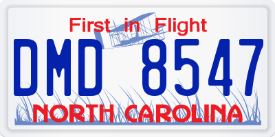 NC license plate DMD8547