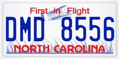 NC license plate DMD8556