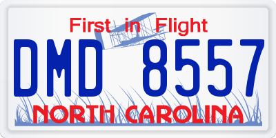 NC license plate DMD8557