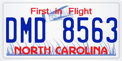 NC license plate DMD8563