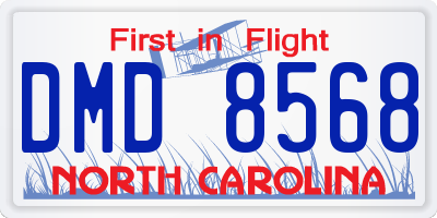 NC license plate DMD8568