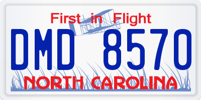 NC license plate DMD8570