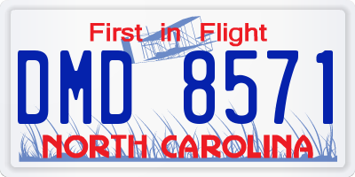 NC license plate DMD8571