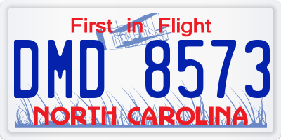 NC license plate DMD8573
