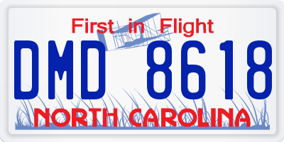 NC license plate DMD8618