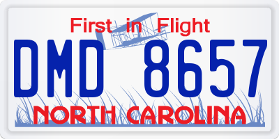 NC license plate DMD8657