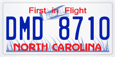 NC license plate DMD8710