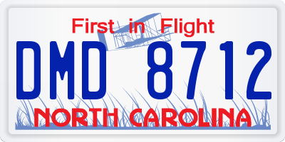 NC license plate DMD8712