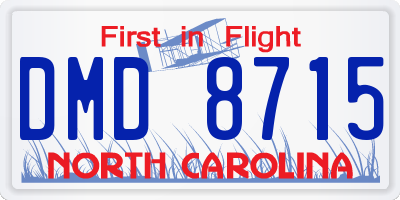 NC license plate DMD8715
