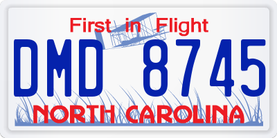 NC license plate DMD8745