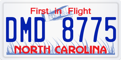 NC license plate DMD8775