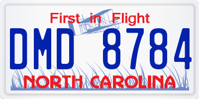 NC license plate DMD8784