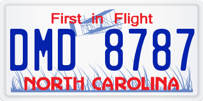 NC license plate DMD8787