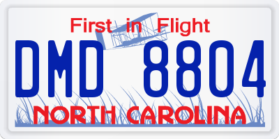 NC license plate DMD8804
