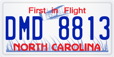NC license plate DMD8813