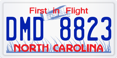 NC license plate DMD8823