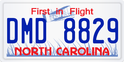 NC license plate DMD8829