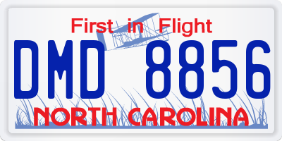 NC license plate DMD8856