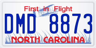 NC license plate DMD8873