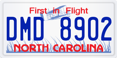 NC license plate DMD8902