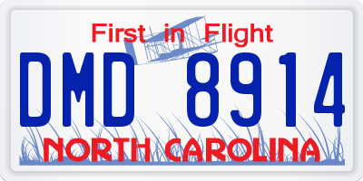 NC license plate DMD8914