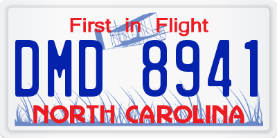 NC license plate DMD8941