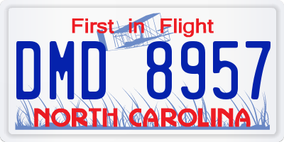 NC license plate DMD8957