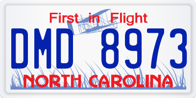 NC license plate DMD8973