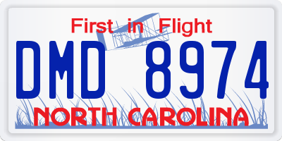 NC license plate DMD8974