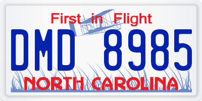 NC license plate DMD8985