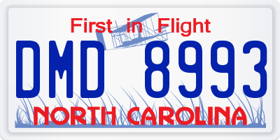 NC license plate DMD8993