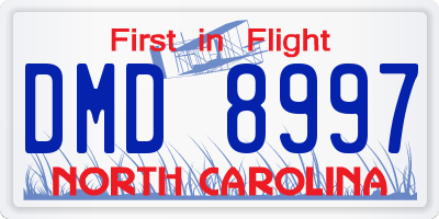 NC license plate DMD8997