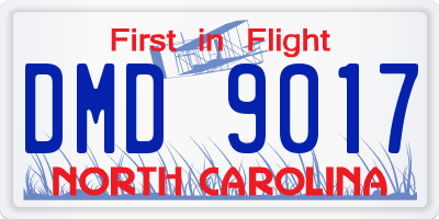 NC license plate DMD9017