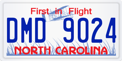 NC license plate DMD9024