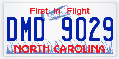 NC license plate DMD9029
