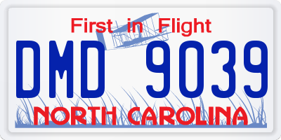NC license plate DMD9039