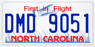 NC license plate DMD9051