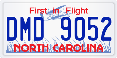 NC license plate DMD9052