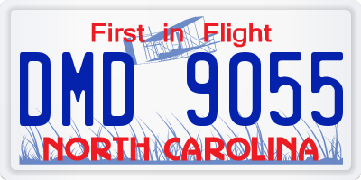 NC license plate DMD9055