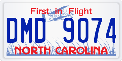 NC license plate DMD9074
