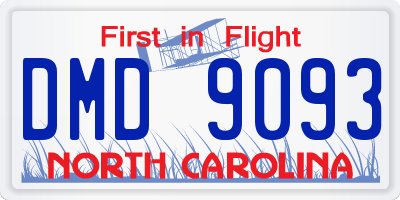 NC license plate DMD9093