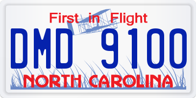 NC license plate DMD9100