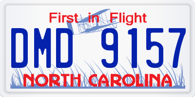 NC license plate DMD9157