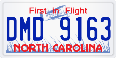 NC license plate DMD9163