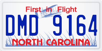 NC license plate DMD9164