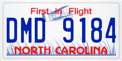 NC license plate DMD9184